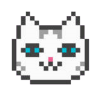 Imagen de un Gato blanco pixel